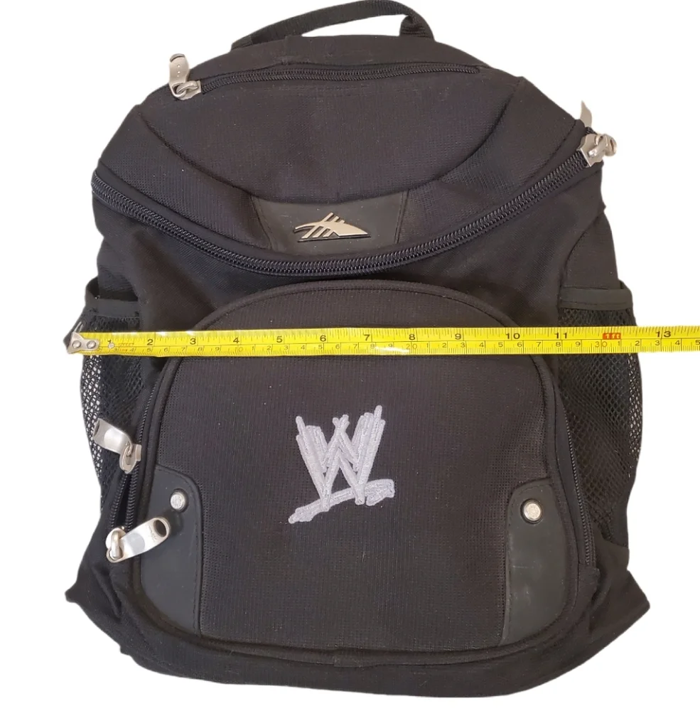 WWF Vintage High Sierra Black Mid Size School Travel‎ Hiking Backpack - WWE